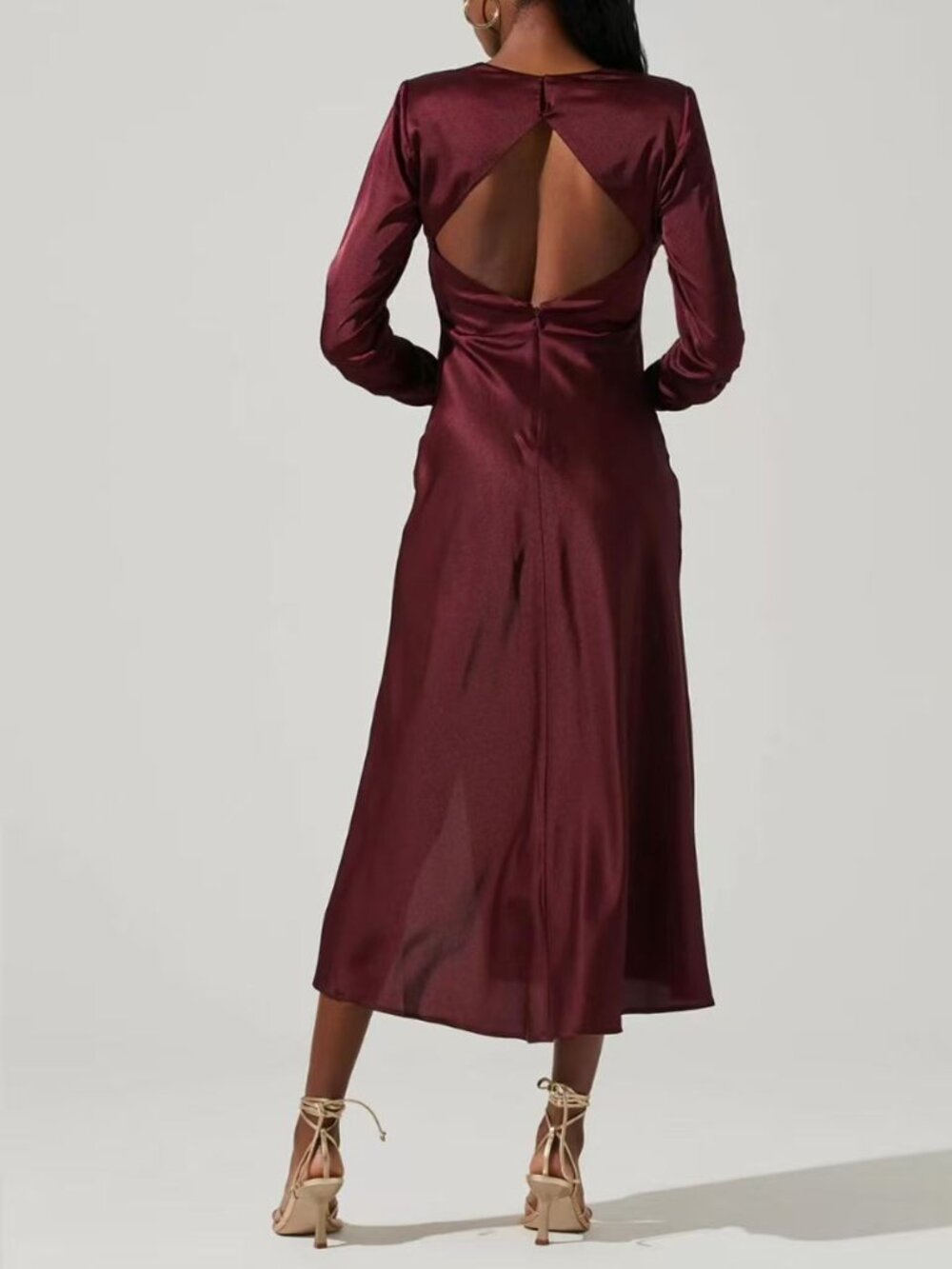ASTR Square Neckline Long Burgundy - Picture 2 of 5